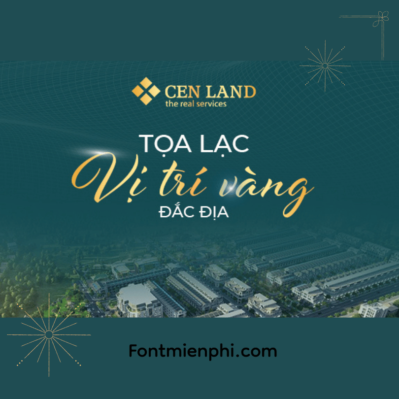 Font combo thiết kế bất động sản 2 , Sẳn hiệu ứng gradient trong file Ps