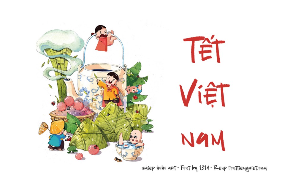 Việt hóa font 1314 The Old Falcons ,font Tết